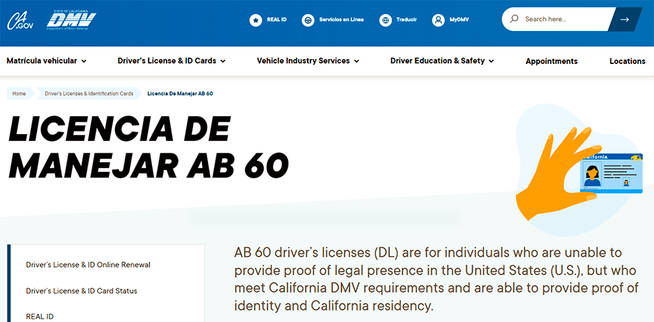 licencia de manejo California para indocumentados