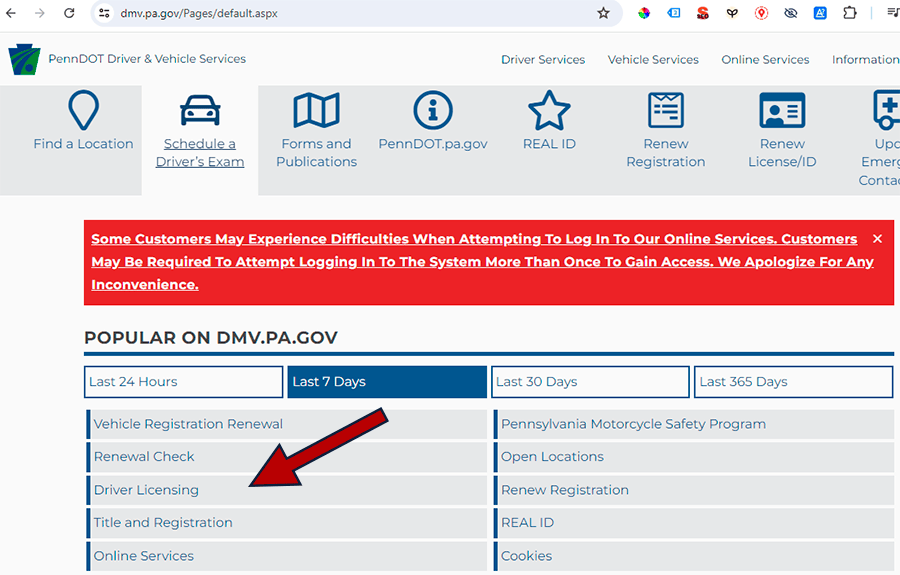 licencia de manejo en Pennsylvania