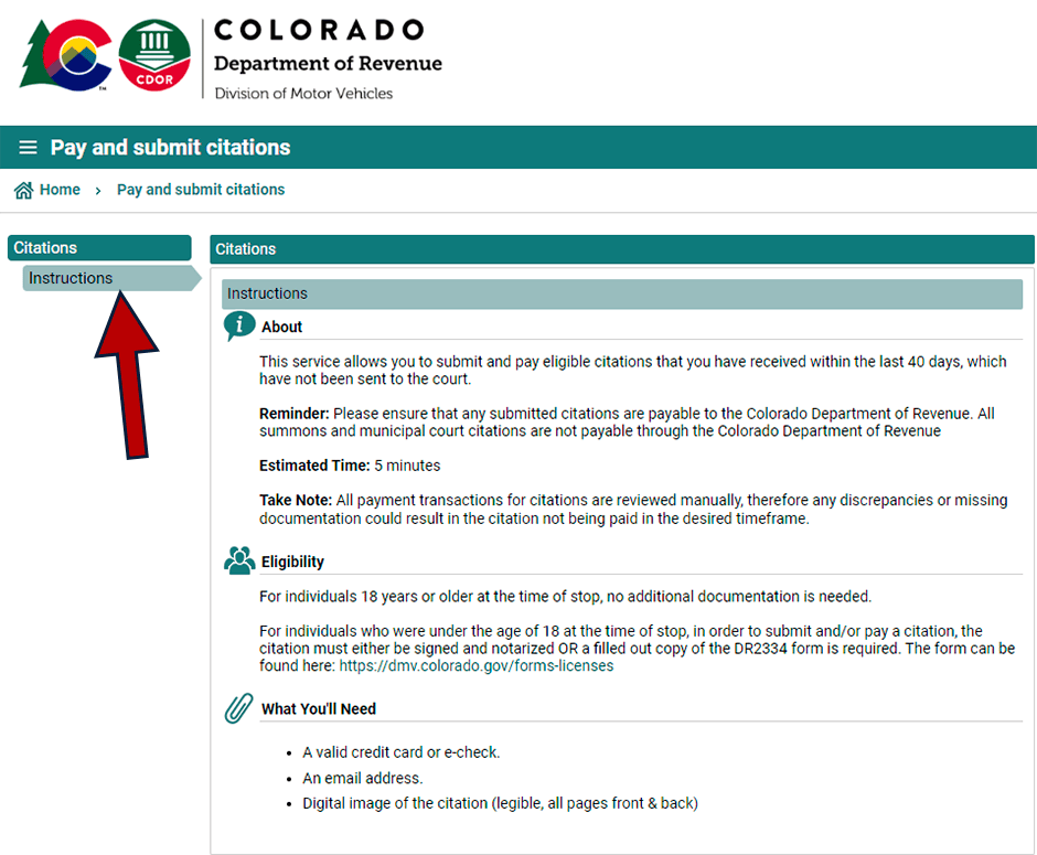 como pagar multas de colorado online