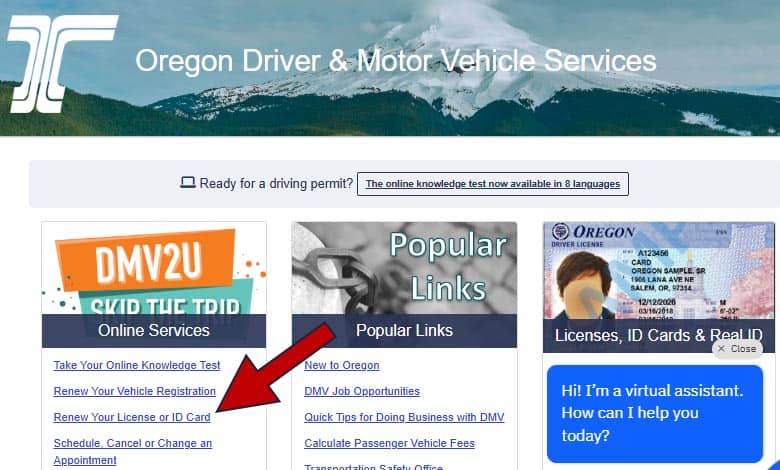renovar licencia de manejo en Oregon