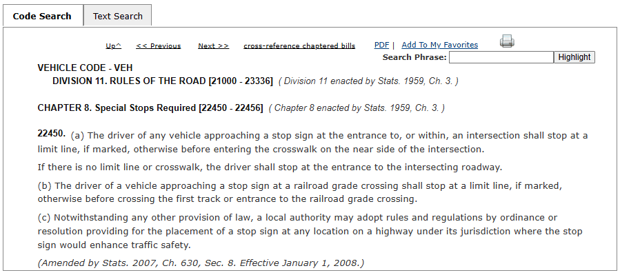 Cuanto cuesta un ticket por no hacer un stop en California