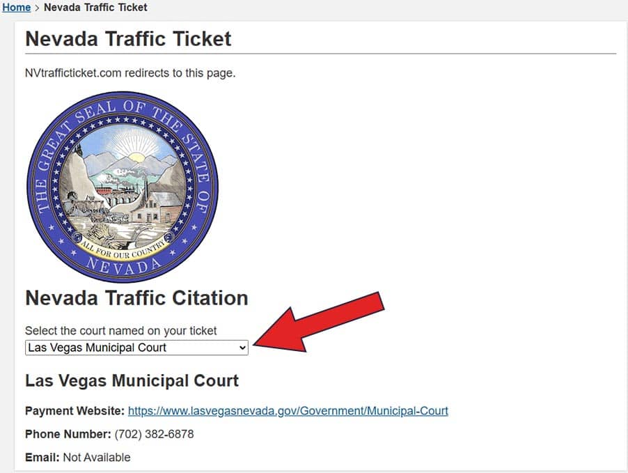como consultar las multas de transito en Las Vegas
