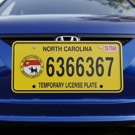 como sacar placas temporales de Carolina del Norte