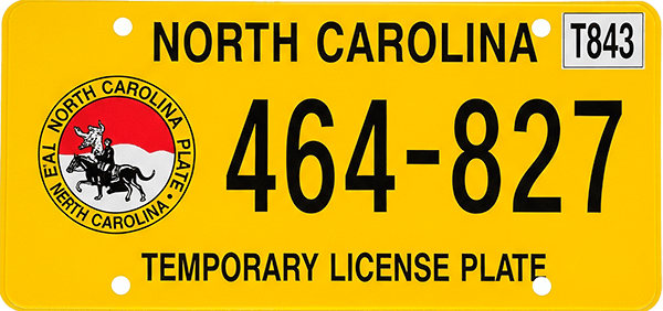 como sacar placas temporales de North Carolina