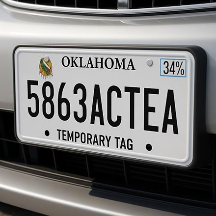 como sacar placas temporales de Oklahoma