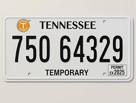 como sacar placas temporales de Tennessee