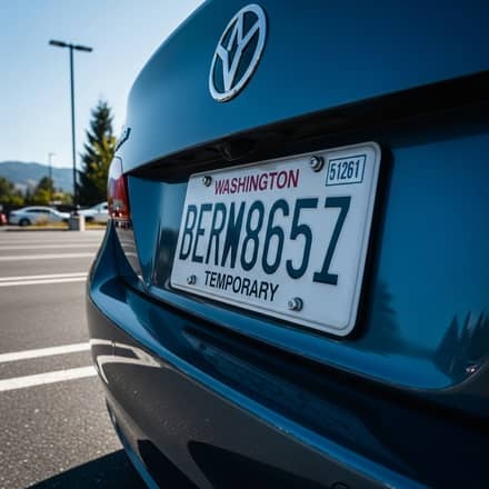como sacar placas temporales de Washington