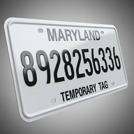 como sacar una placa temporal en Maryland