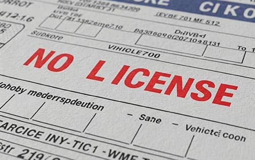 multa por no tener licencia de conducir en usa