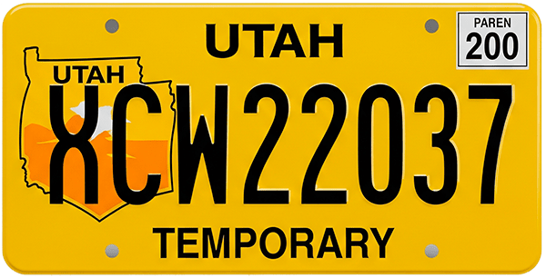 permiso temporal de carro en Utah