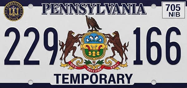 placas temporales pennsylvani