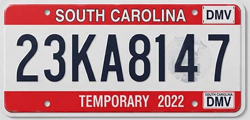 requisitos para sacar placas en sur carolina