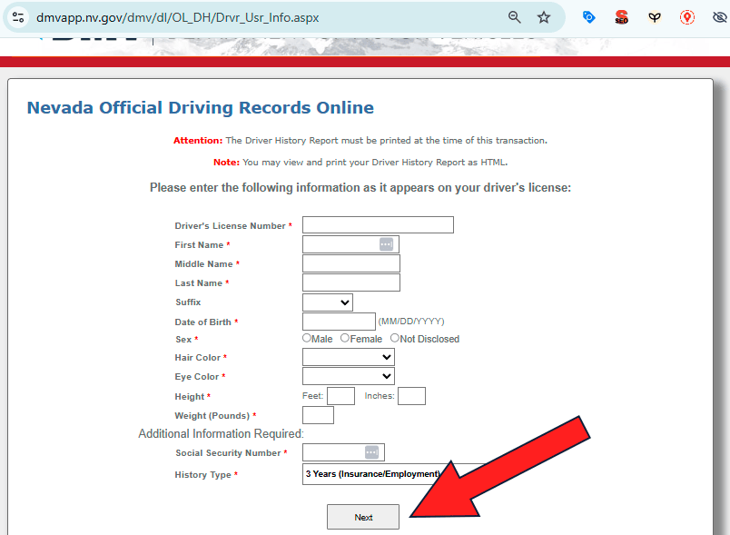 verificar multas de transito en Nevada