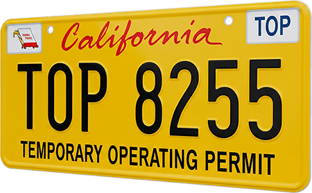 como sacar placas temporales en California