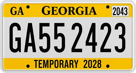 cuanto cuesta sacar una placa de carro en georgia